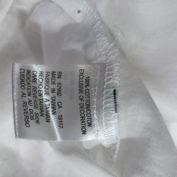 Sigrid Olsen XL 100% Linen Long Sleeve Blouse Sheer Embroidery NWOT - Picture 9 of 11